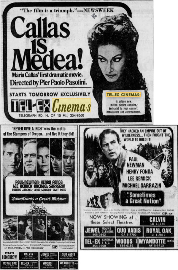 Tel-Ex Cinemas - Old Ads (newer photo)